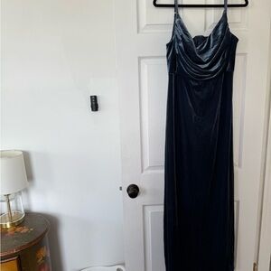 Revelry Blue Sleeveless Cowl Neck Maxi Gown